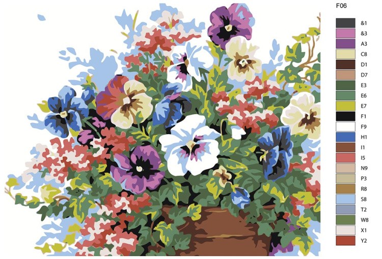 Картина по номерам «Анютины глазки» — картинка 2