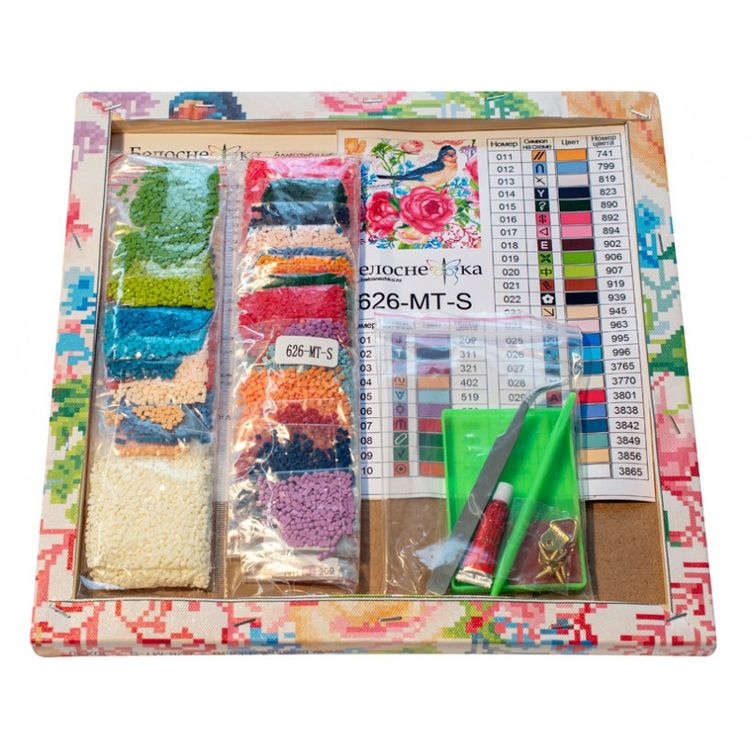 Алмазная вышивка «Ласточка и розы» — картинка 3