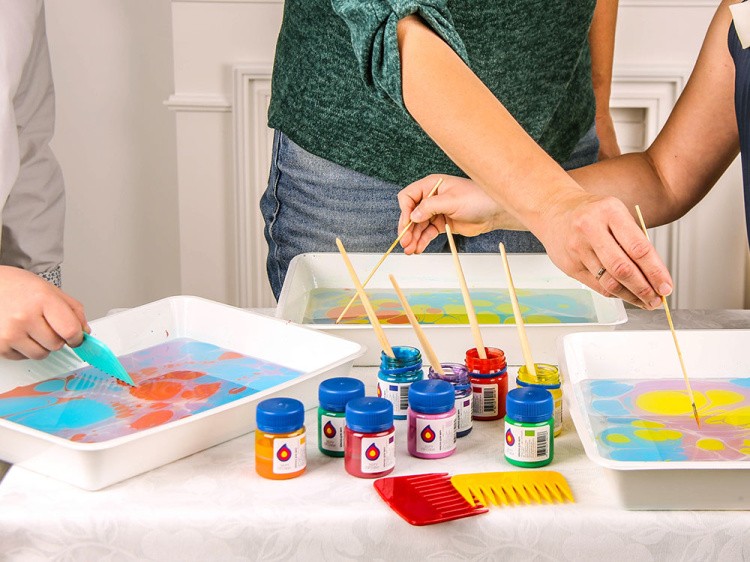 Набор для эбру «Семейный» 9 цветов, Эбру-Профи — картинка 6