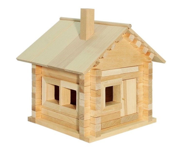 Конструктор из дерева «Избушка теремок с мебелью» — картинка 3
