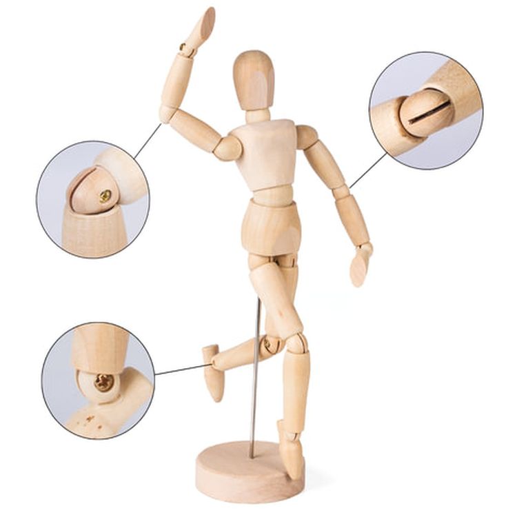 Манекен человека художественный женский, дерево, высота 20 см, BRAUBERG ART CLASSIC  — картинка 6