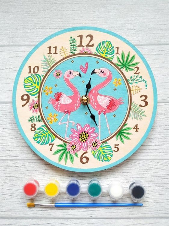Часы-раскраска «Фламинго» — картинка 4