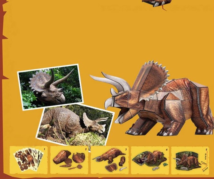 3D-пазл CubicFun Эра Динозавров - Трицератопс — картинка 3