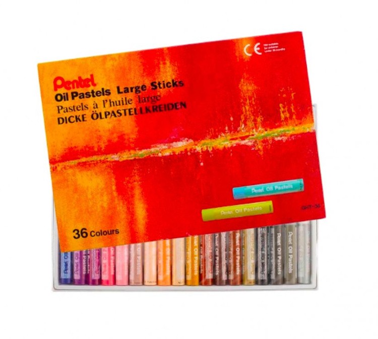 Пастель масляная Pentel Arts Oil Pastels Large Sticks, 36 цв.