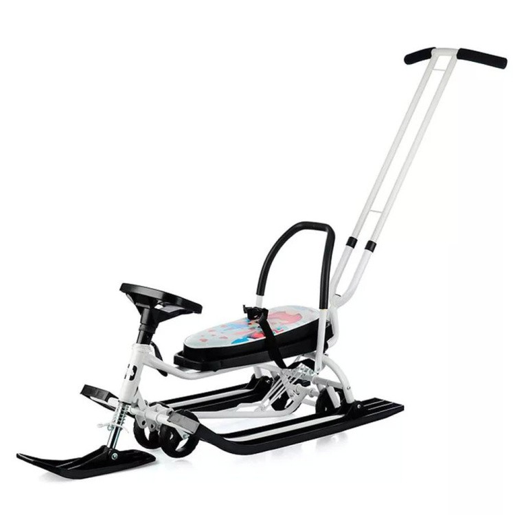 Снегокат детский 111 Mobile с ручкой (Зайка) — картинка 6