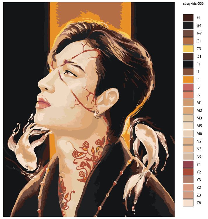 Картина по номерам «Stray Kids Стрей Кидс: Бан Чан Арт» — картинка 3