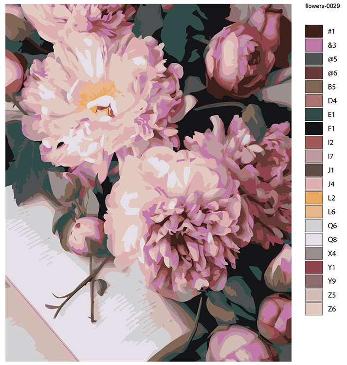 Картина по номерам «Цветы: Композиция из розовых пионов» — картинка 2