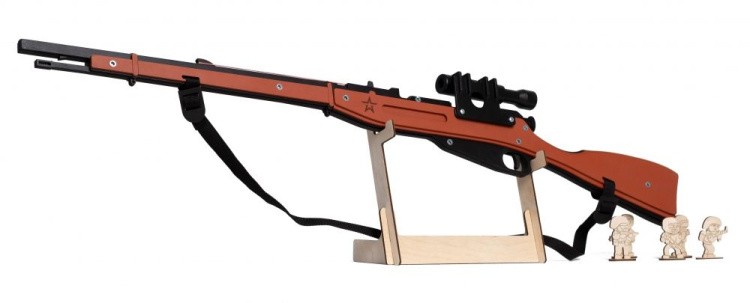 Конструктор из дерева Винтовка Мосина с прицелом и штыком, Армия России — картинка 2