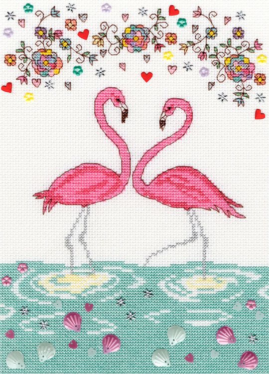 Набор для вышивания «Love Flamingo (любовь фламинго)»