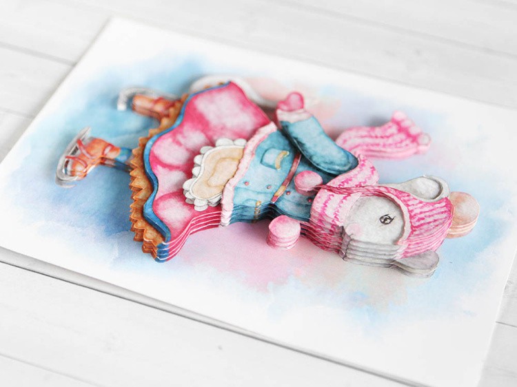 Папертоль «Мышка на льду» — картинка 4