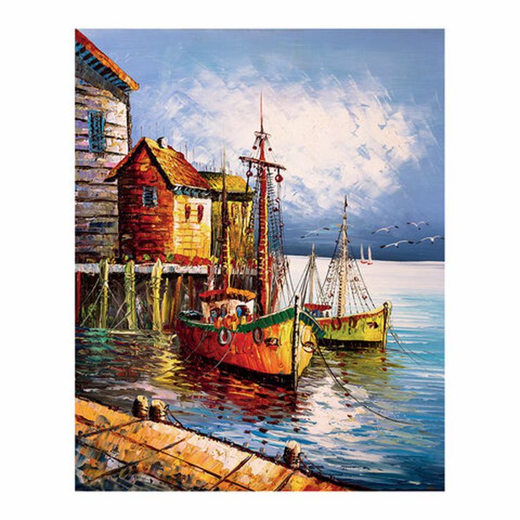 Холст на картоне с контуром BRAUBERG ART CLASSIC «Причал», 30х40 см, грунтованный, хлопок — картинка 5