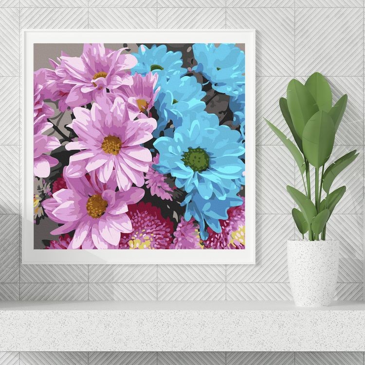 Картина по номерам «Разноцветные хризантемы» — картинка 3