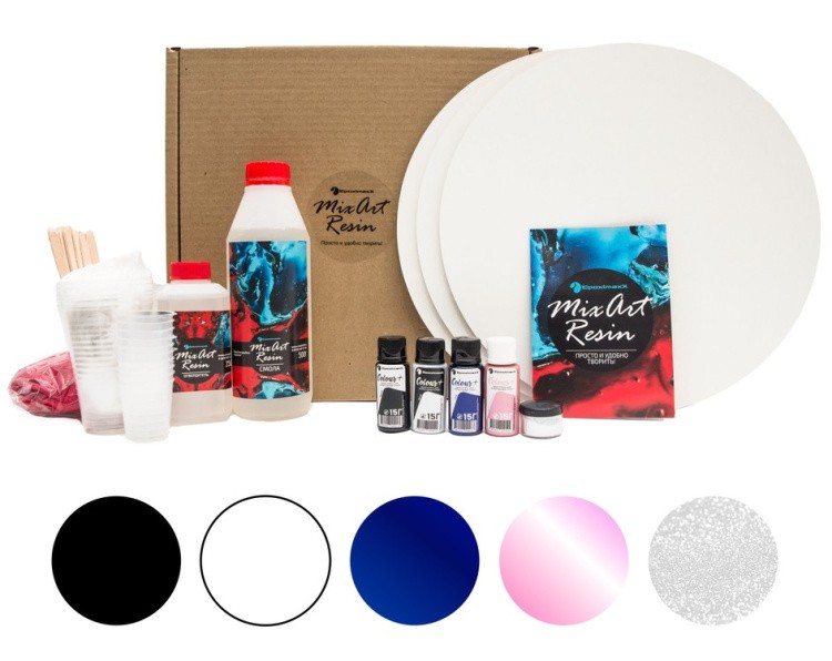 Набор для создания картины эпоксидной смолой MixArt Resin BOX Розовый пляж