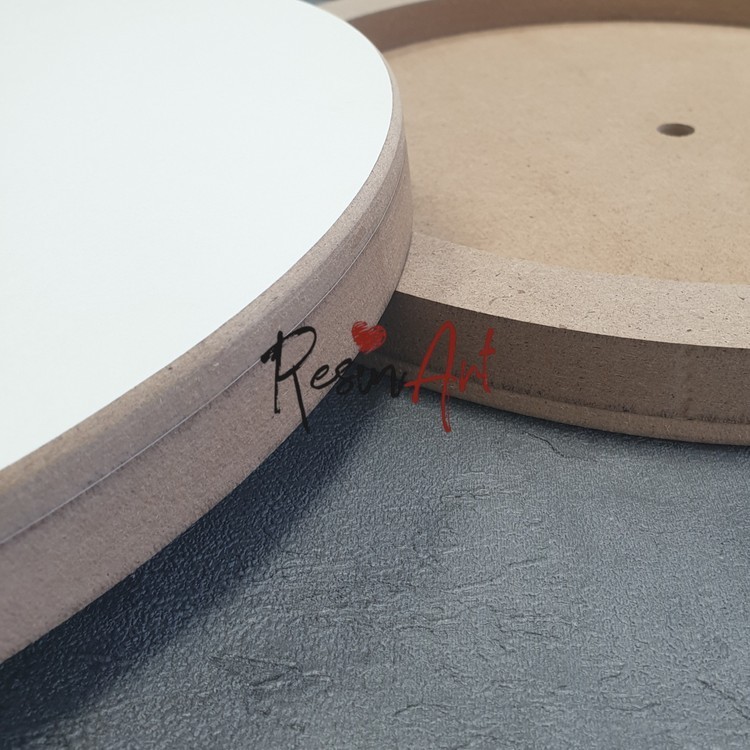 Односторонний артборд для смолы/алкогольных чернил - часы круг на подрамнике 1,6 см, d 40см — картинка 2