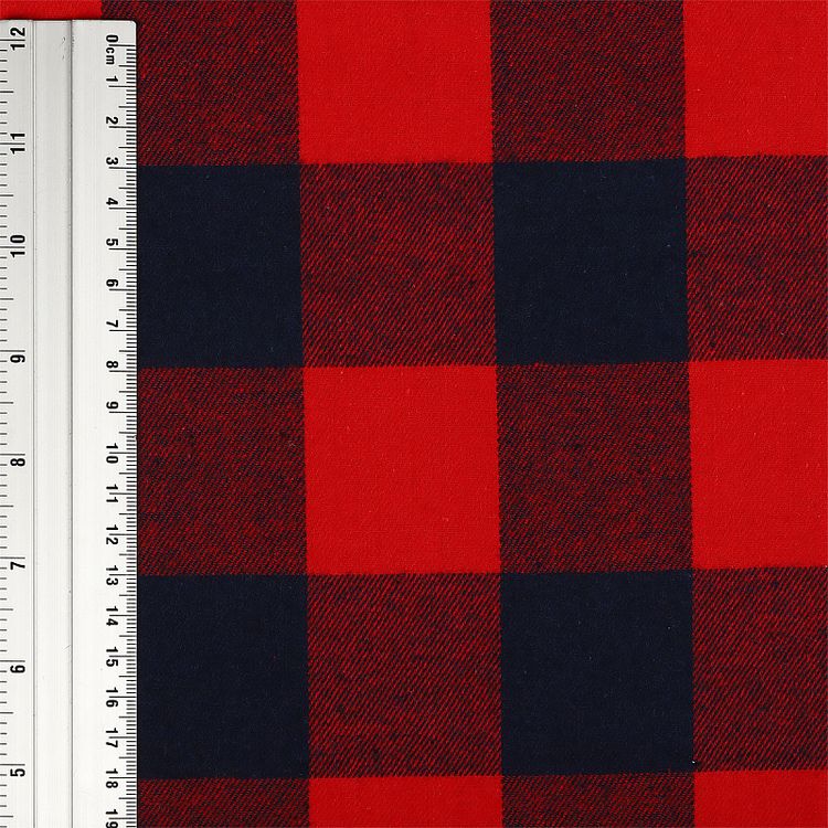 Ткань рубашечная фланель, 5 м x 150 см, 150 г/м², цвет: красный, TBY — картинка 2