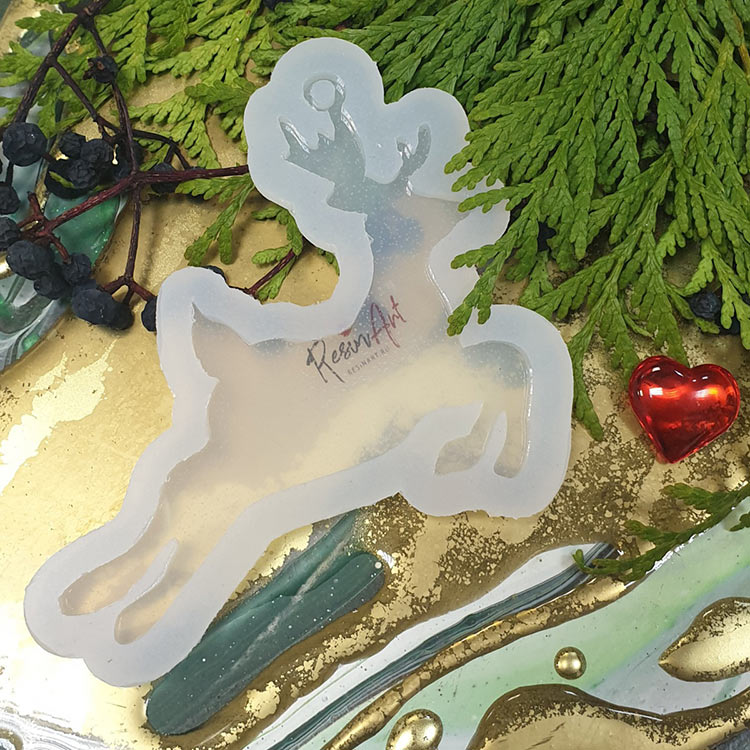 Молд силиконовый Новогодняя игрушка Олень, ResinArt — картинка 2