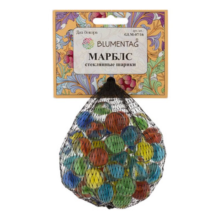 Шарики стеклянные марблс, d16 мм, 6 шт. по 340 г, цвет: ассорти, Blumentag — картинка 3