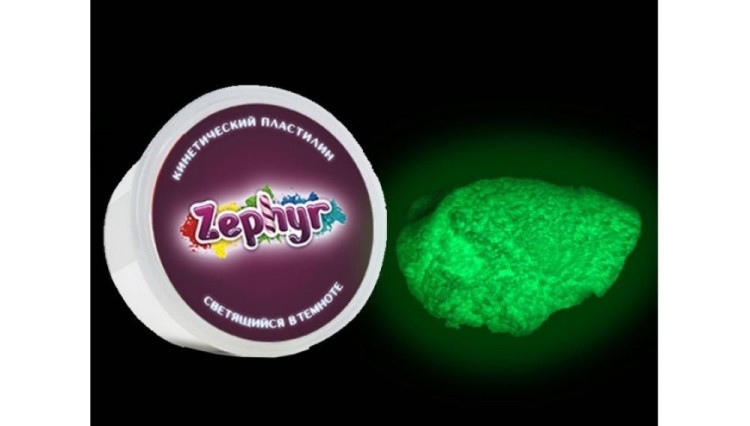 Кинетический пластилин Zephyr светящийся в темноте, белый — картинка 2