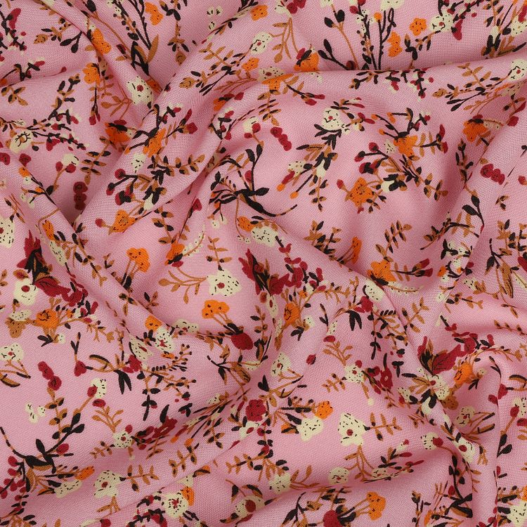 Ткань Штапель с рисунком, 5 м, ширина 145 см, 110 г/м2, цвет: с10 розовый, TBY — картинка 2