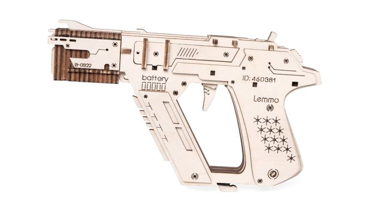 Деревянный конструктор Lemmo «Пистолет резинкострел Бластер» — картинка 3