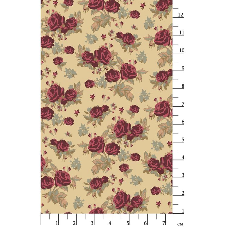 Ткань для пэчворка «ВИКТОРИАНСКИЕ РОЗЫ», 50x55 см, 146 г/м2, 100% хлопок, цвет: ВР-32 зеленый, принт, Peppy — картинка 2