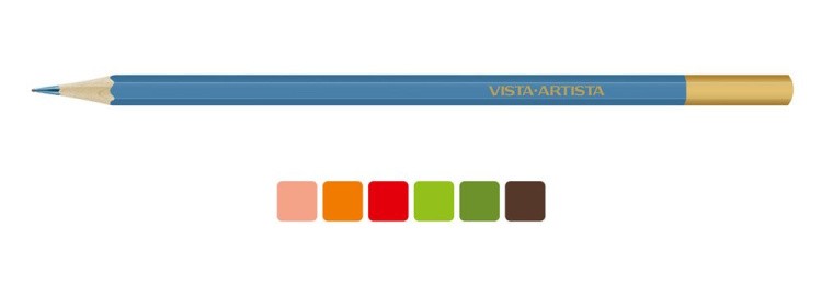 Акварельные карандаши «Ботаника. Подсолнух», заточенные, 8 упаковок по 6 цв., Vista-Artista Extra Fine — картинка 2