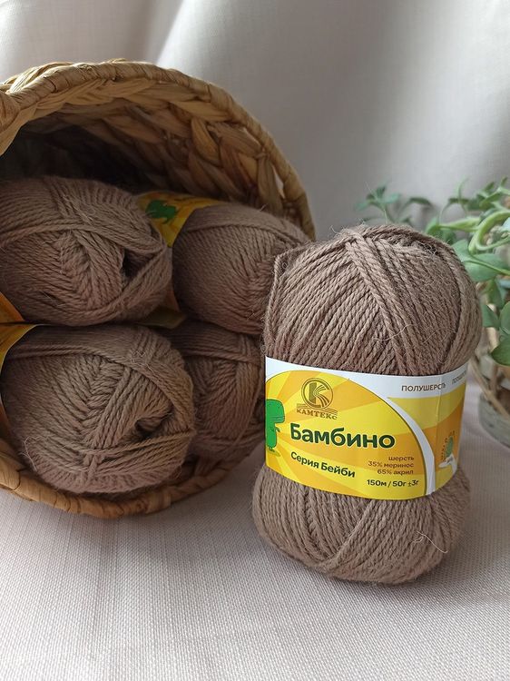 Пряжа Камтекс Бамбино (113), какао, 5 шт. по 50 г — картинка 2