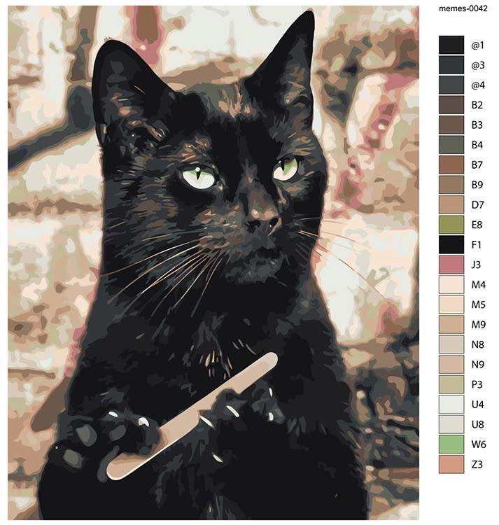 Картина по номерам «Мемы: Черный кот точит когти, Сабрина» — картинка 2