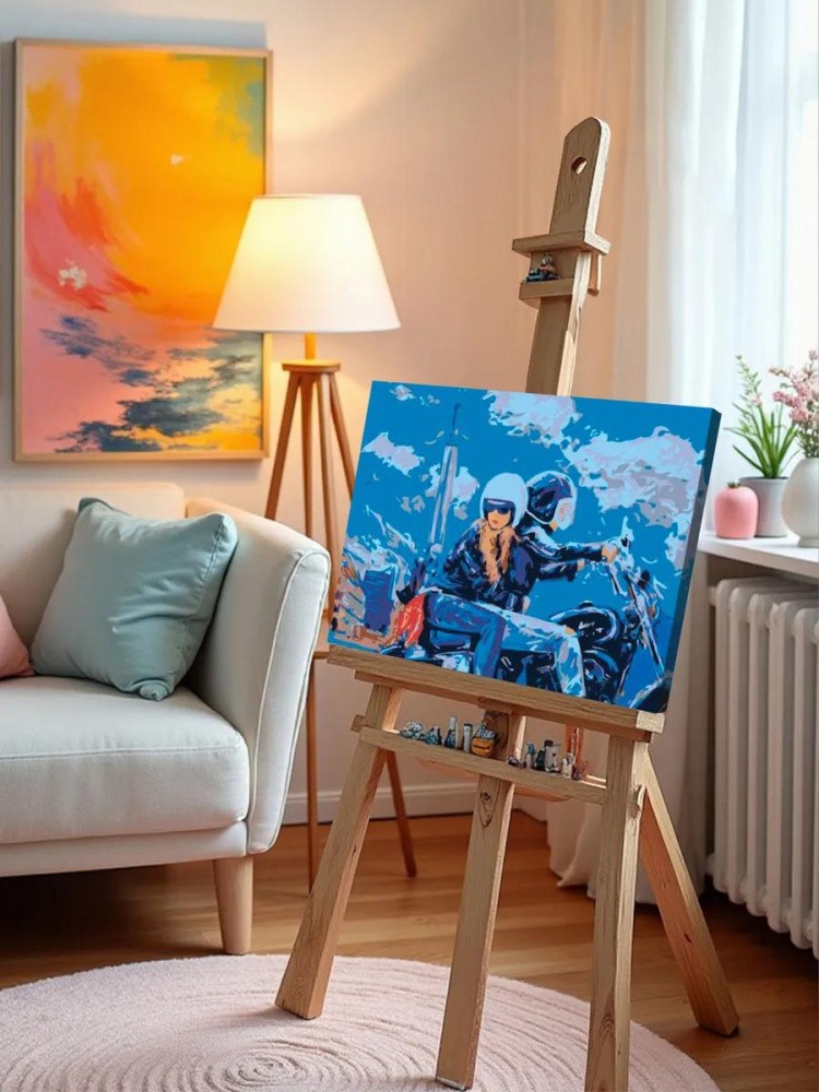 Картина по номерам «Пара на мотоцикле» — картинка 10