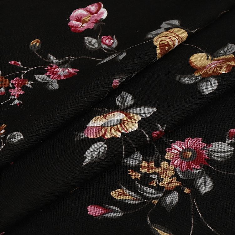 Ткань Штапель с рисунком, 5 м, ширина 145 см, 110 г/м2, цвет: с1 черный, TBY — картинка 3