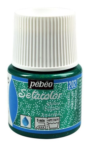 Краска для светлых тканей с микро-глиттером Setacolor PEBEO, цвет: изумруд, 45 мл Краска для светлых тканей с микро-глиттером Setacolor PEBEO, цвет: изумруд, 45 мл