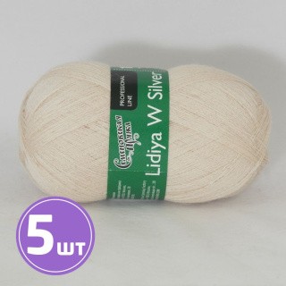 Пряжа Семеновская Lidiya W silver (120709), крем, 5 шт. по 100 г Пряжа Семеновская Lidiya W silver (120709), крем, 5 шт. по 100 г