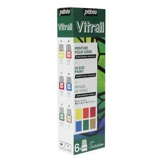 Набор красок Pebeo Vitrail «Открытие» по стеклу и металлу, 6 цв. Набор красок Pebeo Vitrail «Открытие» по стеклу и металлу, 6 цв.