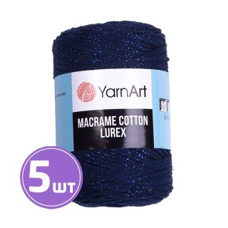 Пряжа YarnArt Macrame Cotton Lurex (Макраме Коттон Люрекс) (740), темно-синий-васильковый, 5 шт. по 250 г Пряжа YarnArt Macrame Cotton Lurex (Макраме Коттон Люрекс) (740), темно-синий-васильковый, 5 шт. по 250 г