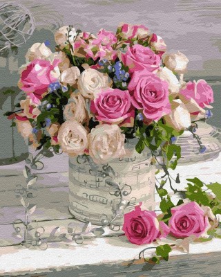 Картина по номерам «Букет из разных роз»