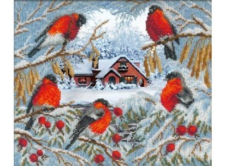 Набор вышивки бисером «Снегири» Набор вышивки бисером «Снегири»