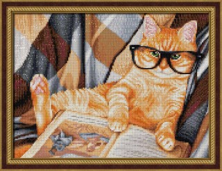 Алмазная вышивка «Кот за книжкой» Алмазная вышивка «Кот за книжкой»